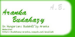 aranka budahazy business card